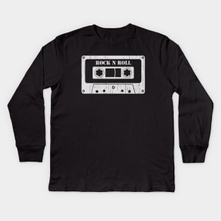 Rock N Roll - Vintage Cassette White Kids Long Sleeve T-Shirt